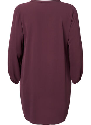 Zizzifashion Long-sleeved V-neck dress, Fudge, Packshot image number 1