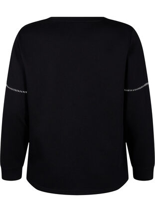 Zizzifashion Sweatshirt with contrast stitching, Black, Packshot image number 1