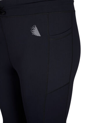 Zizzifashion 7/8 training tights with pockets, Black, Packshot image number 2