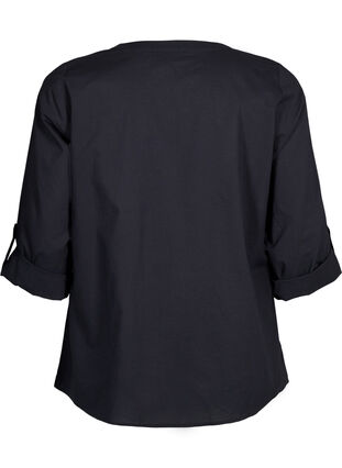 Zizzifashion FLASH - Shirt with crochet detail, Black, Packshot image number 1