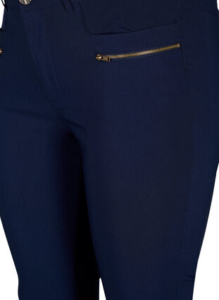 Zizzifashion Tight-fitting trousers with zip details, Night Sky, Packshot image number 2