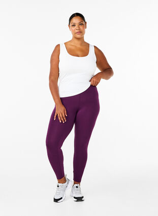 Zizzifashion Basic leggings in viscose, Potent Purple, Model image number 2