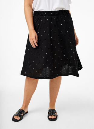 Zizzifashion 2-pack skirt in viscose, Black / Black W. dot, Model image number 3