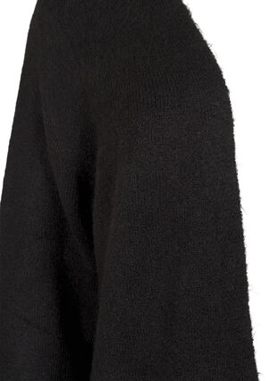 Zizzifashion Long knitwear cardigan with pockets, Black, Packshot image number 1