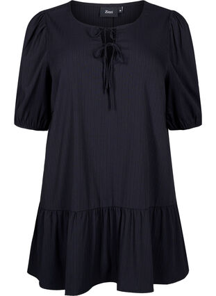 Zizzifashion Tunic in viscose with ties, Black, Packshot image number 0