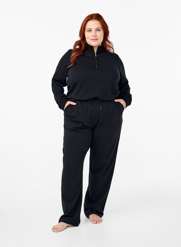 Zizzifashion Loose sweatpants with pockets, Black, Model image number 0