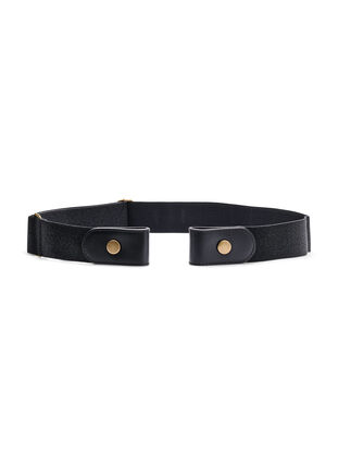 Zizzifashion Elastic belt with lurex, Black, Packshot image number 0