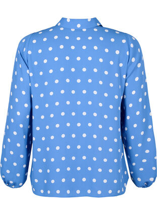 Zizzifashion Dotted shirt with ruffles, River S. White Dot, Packshot image number 1