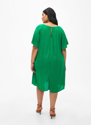 Zizzifashion Viscose dress with short sleeves, Jolly Green, Model image number 1