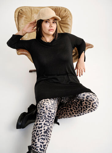 Zizzifashion Velour leggings with leopard print, Leopard, Image image number 0