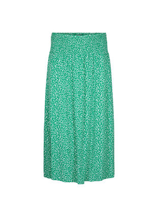 Zizzifashion FLASH - Viscose maxi skirt with smocking, Bright Green Wh.AOP, Packshot image number 0