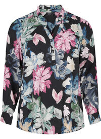 Long-sleeved blouse with floral print