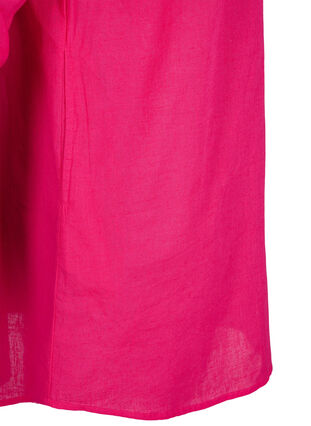 Zizzifashion Hooded tunic in cotton and linen, Bright Rose, Packshot image number 3