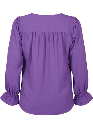 Zizzifashion V-neck blouse with long sleeves, Pansy, Packshot image number 1