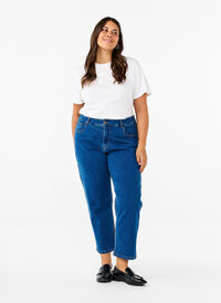 Cropped Vera jeans with straight fit, Blue Denim, Model