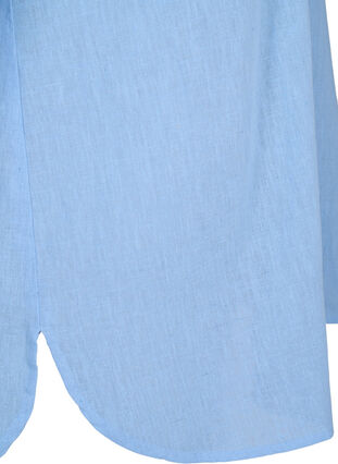 Zizzifashion Shirt blouse with button closure in cotton-linen blend, Serenity, Packshot image number 3
