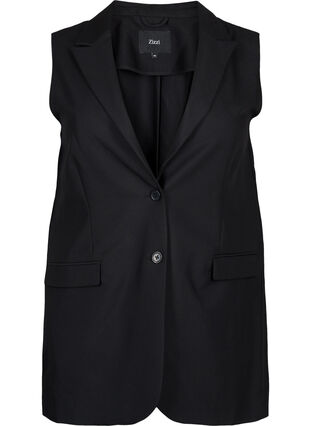 Zizzifashion Vest with collar and pockets, Black, Packshot image number 0