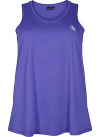 Plain-coloured sports top with round neck