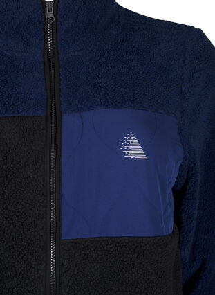 Zizzifashion Teddy jacket with colourblock, Night Sky comb., Packshot image number 2