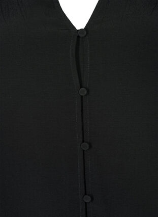 Zizzifashion Viscose shirt with v-neckline, Black, Packshot image number 2