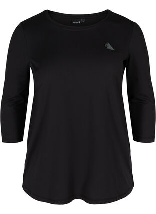 Zizzifashion Training blouse with 3/4 sleeves, Black, Packshot image number 0