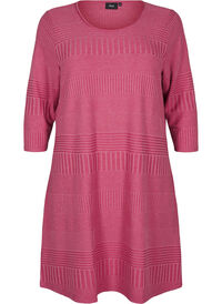 Dress with 3/4 sleeves and striped pattern