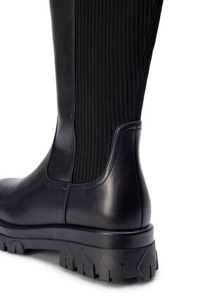 Zizzifashion Wide fit - High boot with elastic and zip, Black, Packshot image number 2