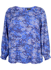 FLASH - Long sleeved blouse with smock and print