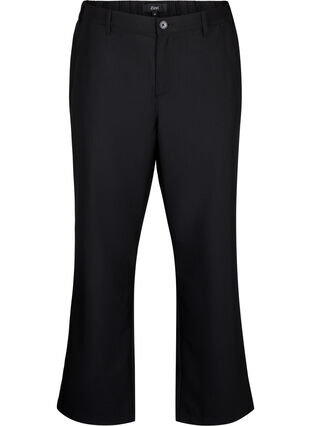 Zizzifashion Straight fit trousers with high waist, Black, Packshot image number 0