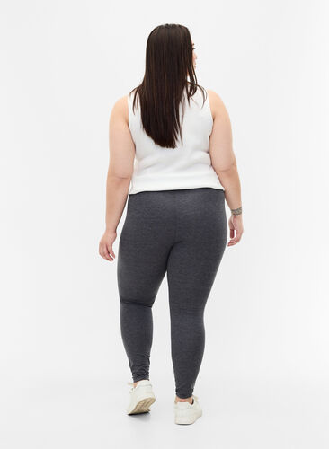 Zizzifashion Gray melange leggings, Dark Grey Melange, Model image number 1