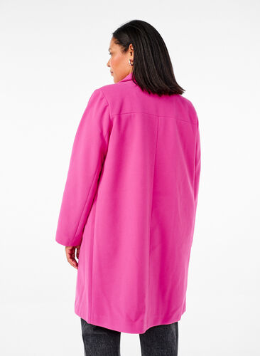 Zizzifashion Coat with double-breasted button closure, Raspberry Rose, Model image number 1