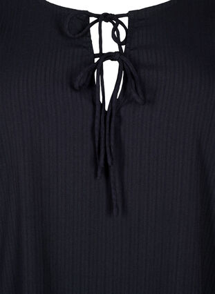 Zizzifashion Tunic in viscose with ties, Black, Packshot image number 2