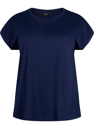 Zizzifashion Short sleeved cotton blend t-shirt, Navy Blazer, Packshot image number 0