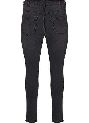 Zizzifashion Amy jeans with a high waist and super slim fit, Dark Grey Denim, Packshot image number 1