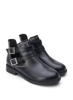 Zizzifashion Wide fit - Ankle boots with studs, Black, Packshot image number 1