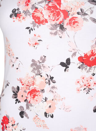 Zizzifashion Floral tank top in viscose, White AOP flower, Packshot image number 2