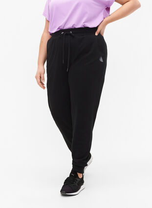 Zizzifashion Loose tracksuit trousers with pockets, Black, Model image number 0