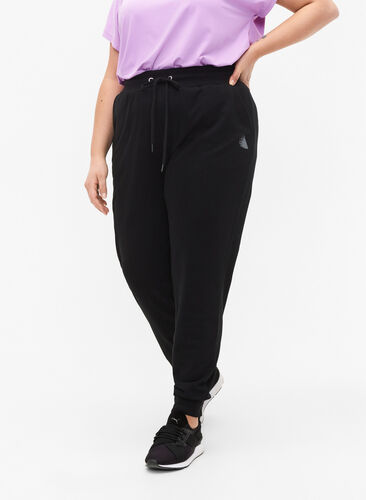 Zizzifashion Loose tracksuit trousers with pockets, Black, Model image number 0