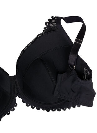 Zizzifashion Padded bra with underwire and lace details, Black, Packshot image number 3