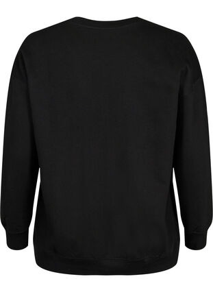 Zizzifashion Sweatshirt with embroidered text, Black Copenhagen , Packshot image number 1