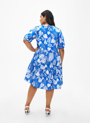 Zizzifashion FLASH - Printed A-line dress, Skydiver White AOP, Model image number 1