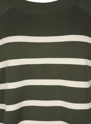 Zizzifashion Striped knitted blouse with round neck, D. Bag Birch Stripe, Packshot image number 2