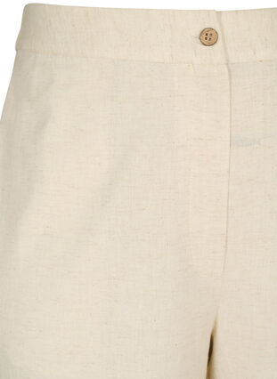 Zizzifashion High-waisted trousers in cotton and linen, Whitecap Gray, Packshot image number 2