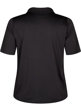 Zizzifashion Polo T-shirt with v-neck, Black, Packshot image number 1