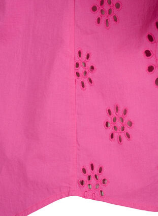 Zizzifashion Shirt blouse with embroidery anglaise and 3/4 sleeves, Raspberry Rose, Packshot image number 3