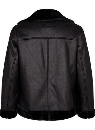 Zizzifashion Faux leather pilot jacket, Black, Packshot image number 1