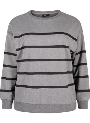 Zizzifashion Sweatshirt with stripes, MGM w. Black Stripe, Packshot image number 0