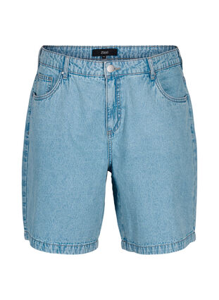 Zizzifashion High waist denim shorts, Light Blue Denim, Packshot image number 0