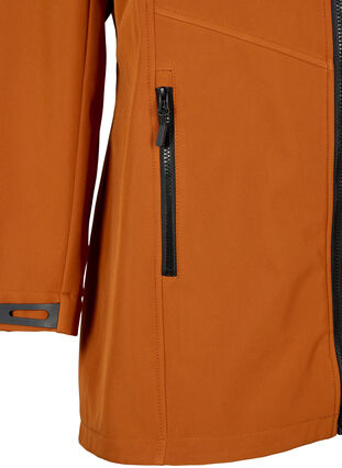 Zizzifashion Short softshell jacket with pockets, Ginger Bread, Packshot image number 3