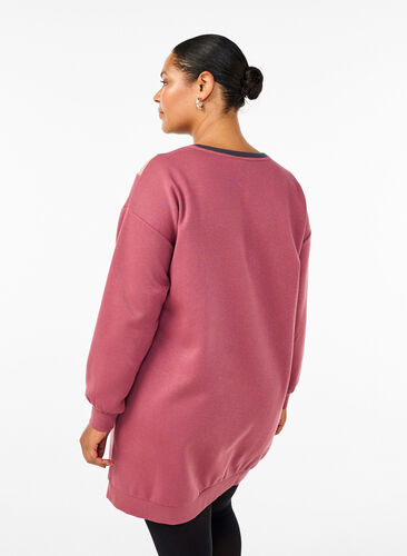 Zizzifashion Long sweatshirt with colourblock, Rose B. Color Block, Model image number 1